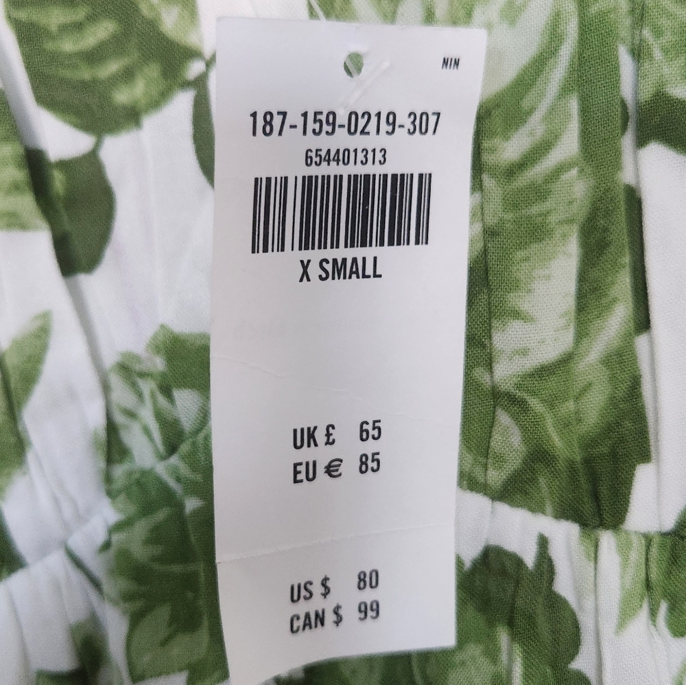 Abercrombie And Fitch Floral Tiered Midi Dress Green XS Summer Dress NWT - Picture 5 of 6